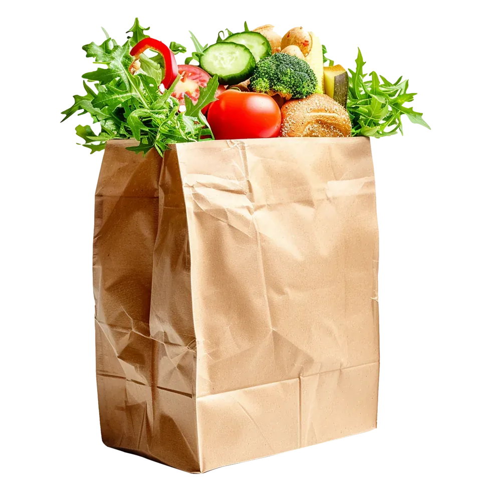 Productos frescos preparados para la venta en un comercio